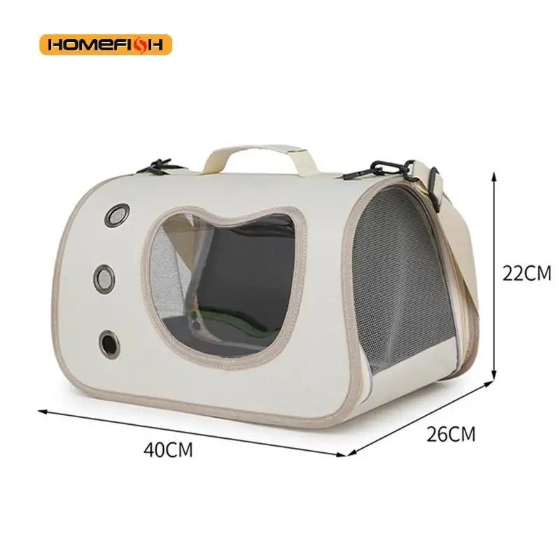 Foldable Breathable Pet Carrier Shoulder Bag for Small Dogs & Cats, 40 x 26 x 22 cm (15.7 x 10.2 x 8.7 in), Up to 7 kg (15.4 lb) - PhishStones Products