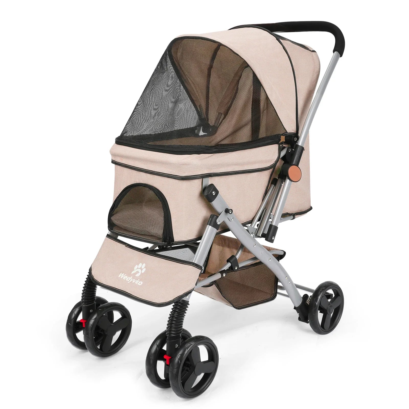Foldable Pet Stroller for Cats and Dogs, Detachable Shock - Absorbing Travel Carrier, Easy Assembly, Dirt - Resistant - PhishStones Products