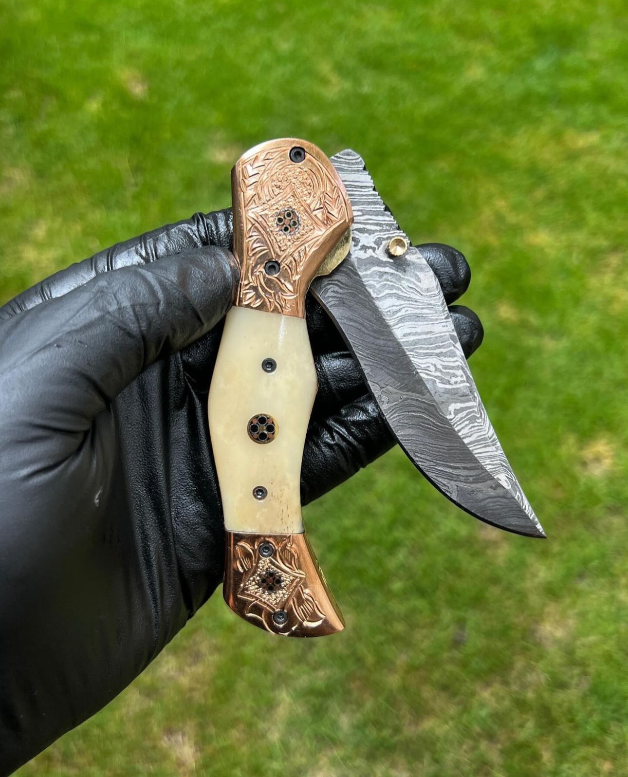 Folding Dmascus Pocket Knife/EDC Pocket Folding - PhishStones Products