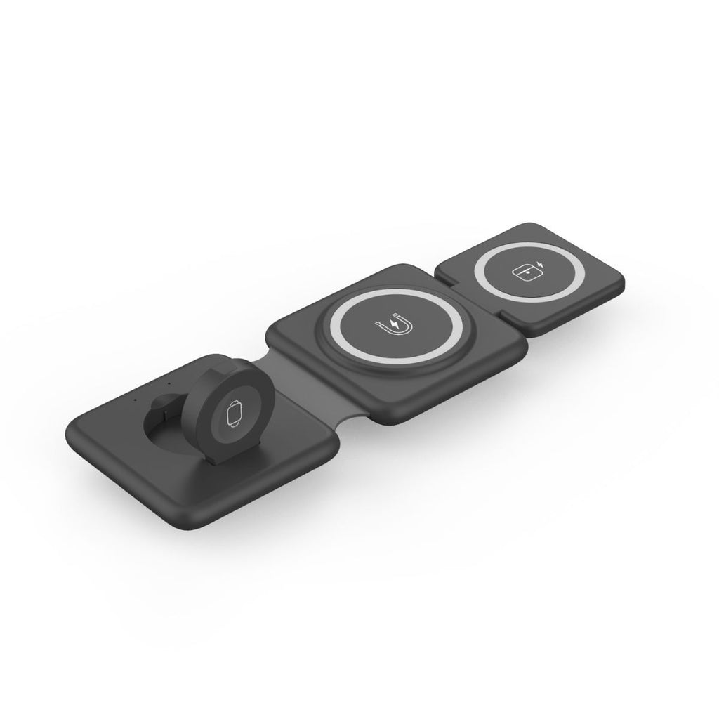 Folding Magnetic Suction Wireless Charger 3 - in - 1 - PhishStones Products