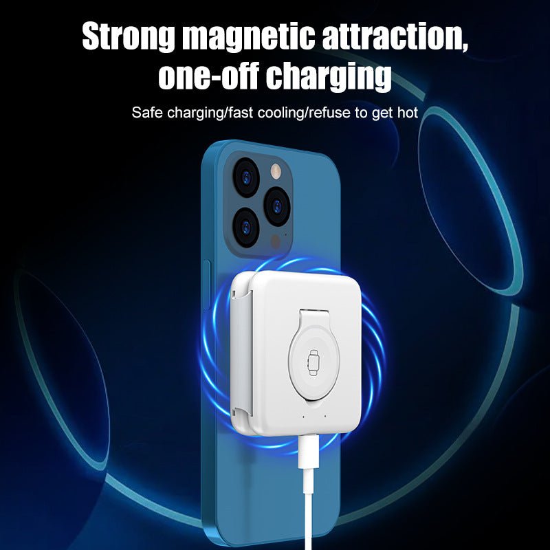 Folding Magnetic Suction Wireless Charger 3 - in - 1 - PhishStones Products