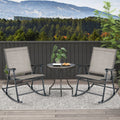 Folding Rocking Chair with Breathable Seat Fabric Set of 2