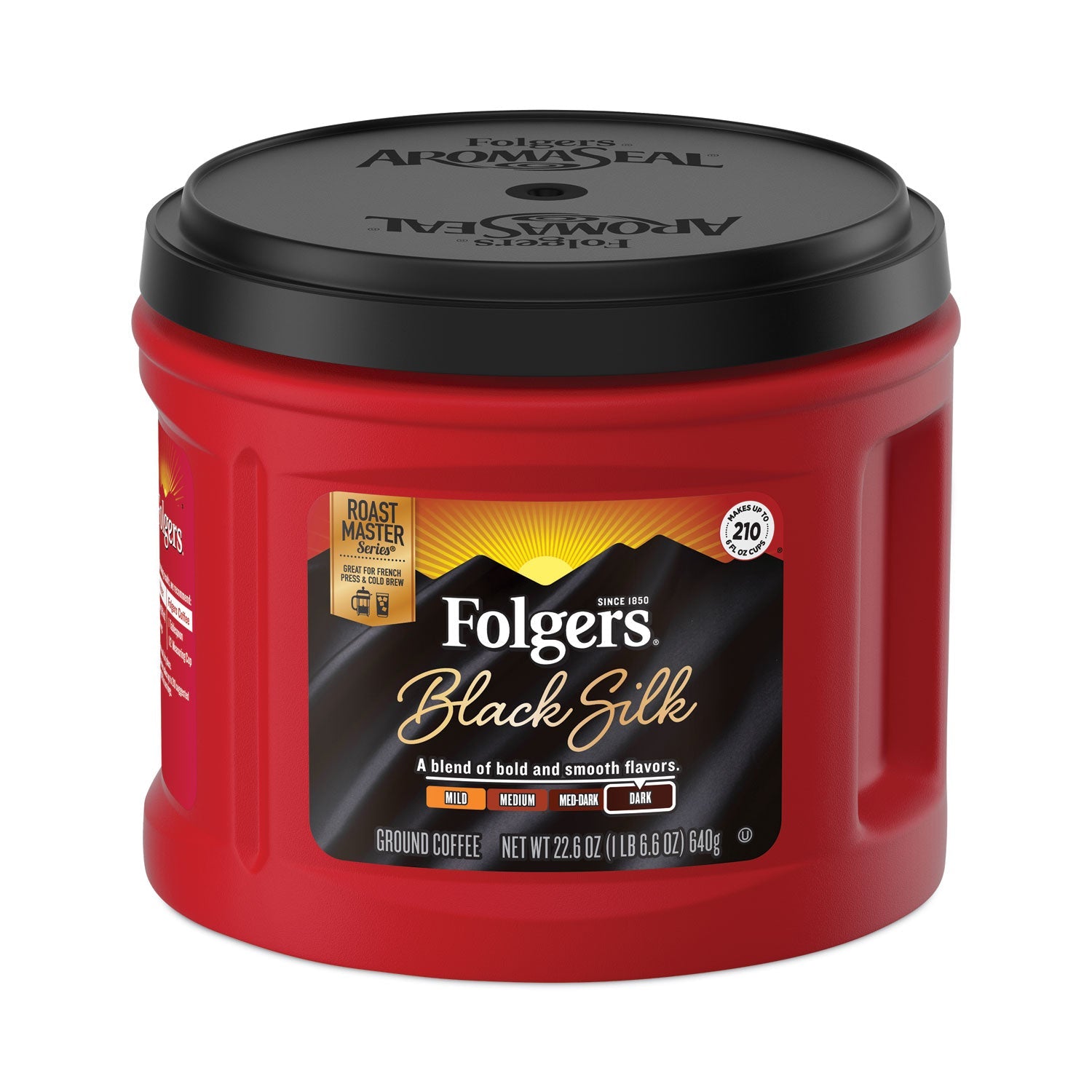 Folgers Coffee, Black Silk, 22.6 oz Canister - PhishStones Products