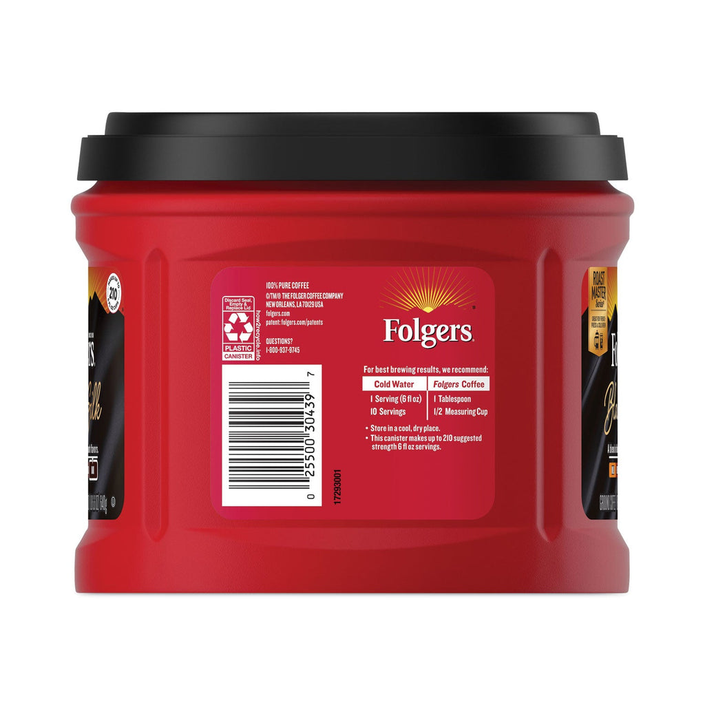 Folgers Coffee, Black Silk, 22.6 oz Canister - PhishStones Products