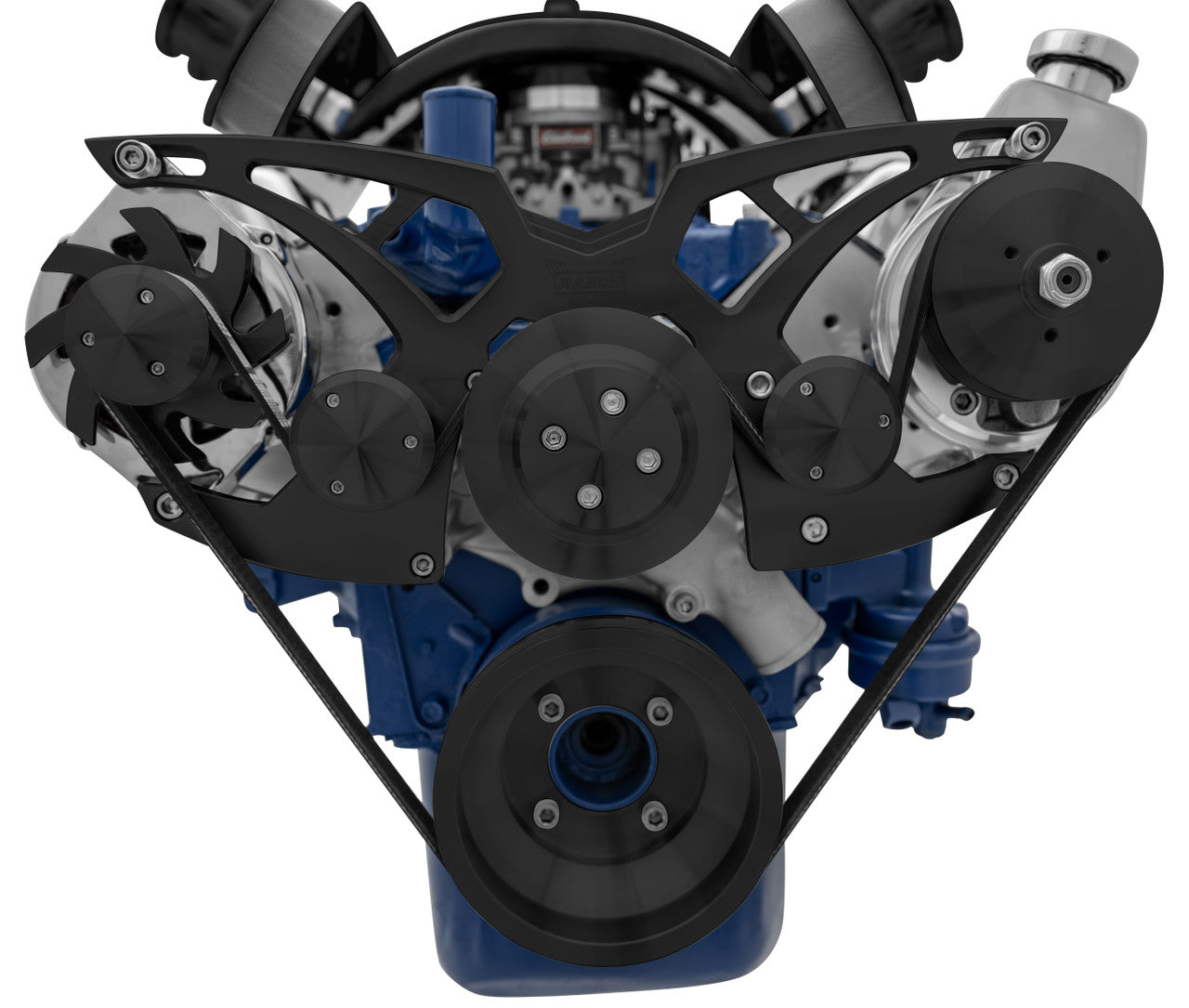 Ford 351 Cleveland Serpentine System - PS & ALT - Black - PhishStones Products