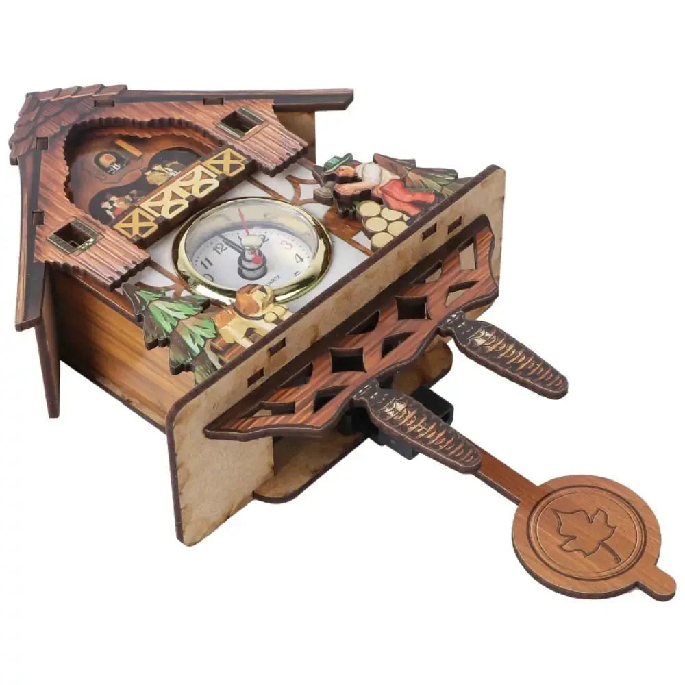 Forest Tower Wood Pendulum Vintage Clocks Vintage Silent Wood Wall Clock Wooden 3D Chiming 3D Chiming Clock Housewarming Gift - PhishStones Products
