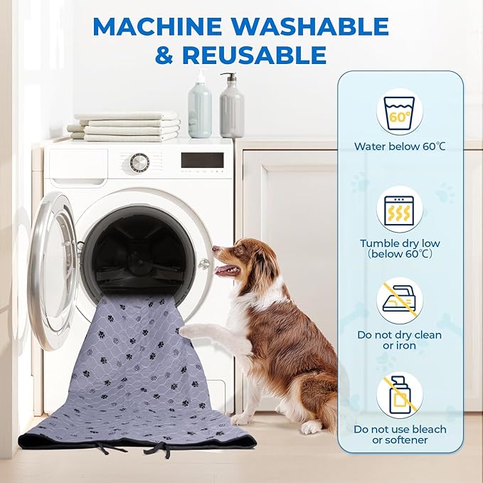 Fostanfly Washable Pee Pads for Dogs, 2 Pack 36"x48" Superior Reusable Puppy Pads, Waterproof Mat Protects Against Urine Leakage, Non - Slip Grip Prevents Slipping and Bunching for Dog, Puppy - PhishStones Products