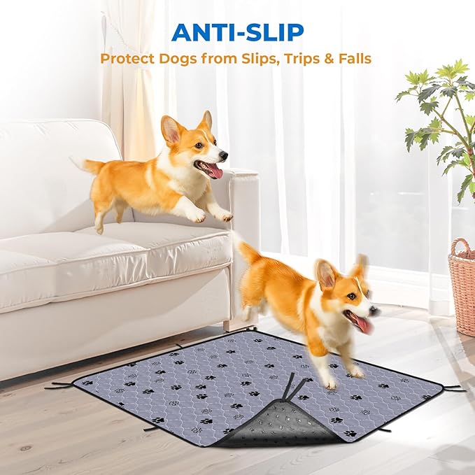 Fostanfly Washable Pee Pads for Dogs, 2 Pack 36"x48" Superior Reusable Puppy Pads, Waterproof Mat Protects Against Urine Leakage, Non - Slip Grip Prevents Slipping and Bunching for Dog, Puppy - PhishStones Products