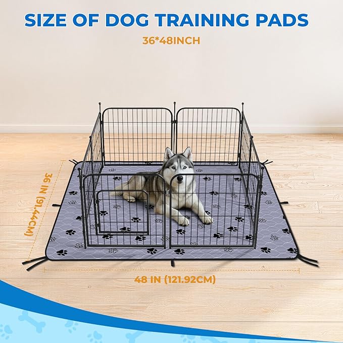 Fostanfly Washable Pee Pads for Dogs, 2 Pack 36"x48" Superior Reusable Puppy Pads, Waterproof Mat Protects Against Urine Leakage, Non - Slip Grip Prevents Slipping and Bunching for Dog, Puppy - PhishStones Products