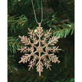 Silver Glitter Snowflake Ornament 4" (Pack of 4)
