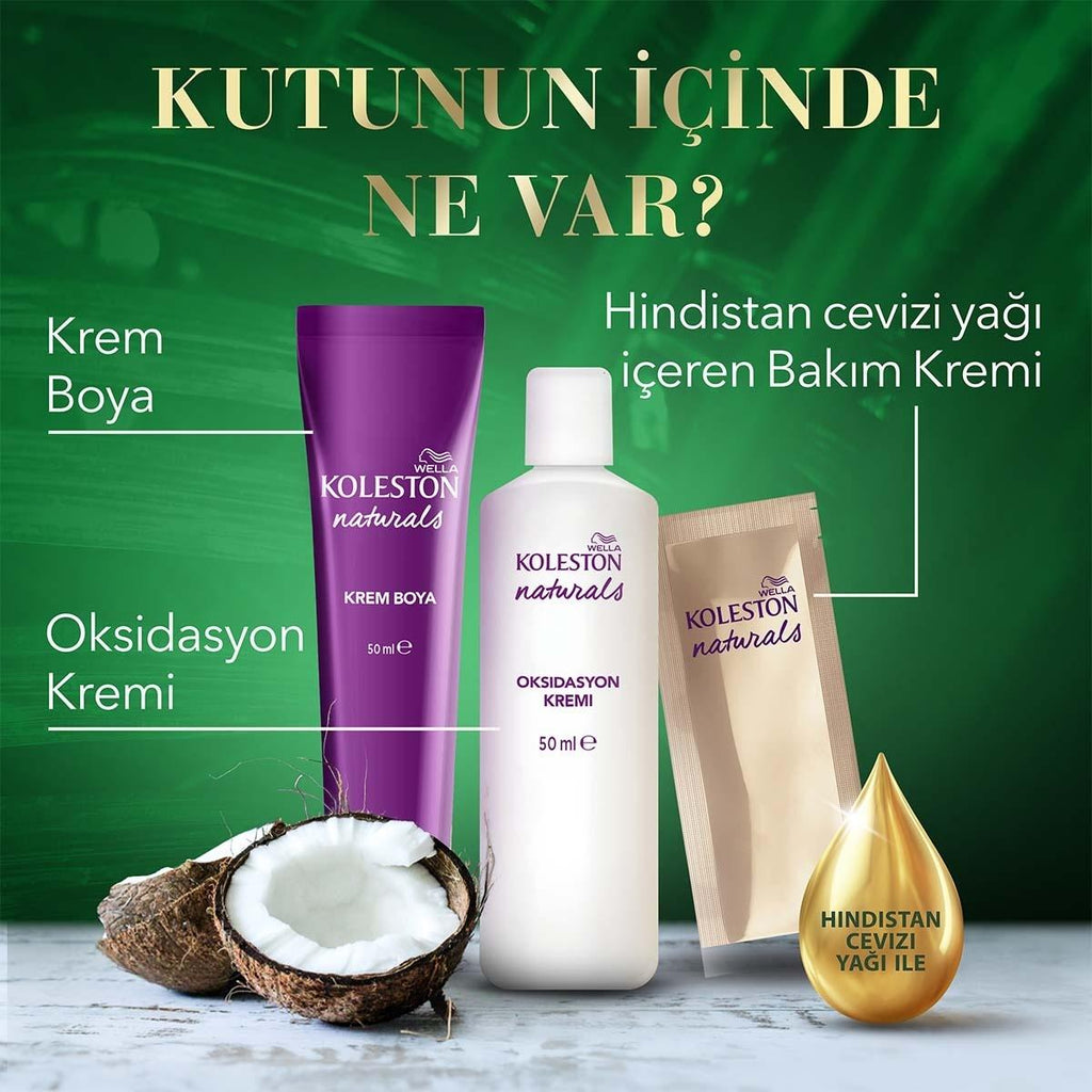 Wella Koleston Naturals Medium Chestnut 5/37 Hair Dye: Long Lasting Color & Gray Coverage with Nourishing Coconut Oil