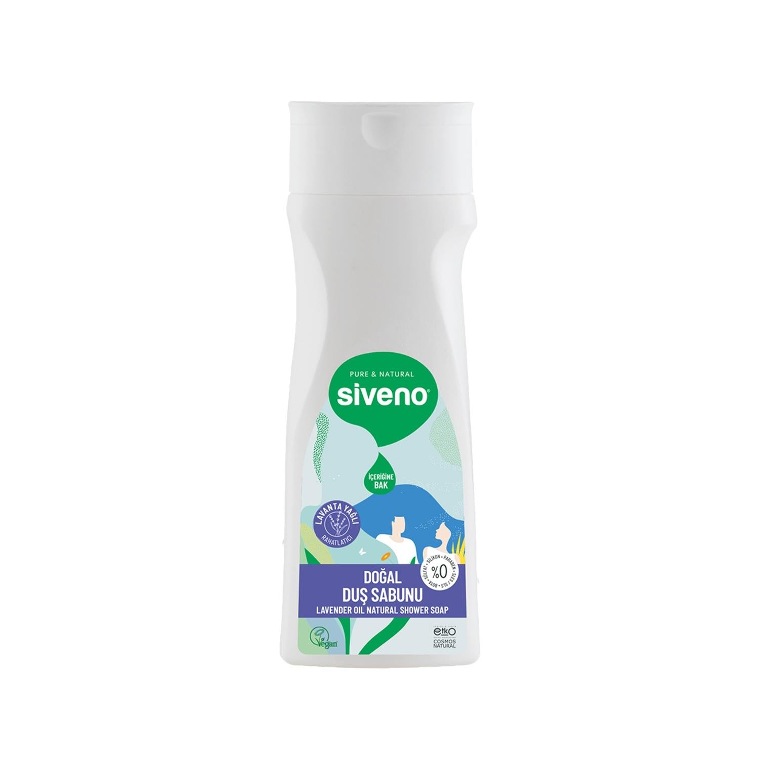 Siveno Natural Lavender Shower Gel - 10.14 fl oz, Chemical-Free Body Wash for Sensitive Skin