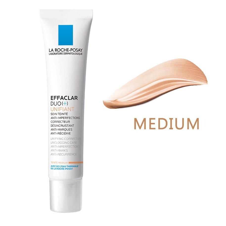 La Roche-Posay Effaclar Duo (+) Unifiant: Acne Treatment Cream, Medium Shade - Reduce Blemishes & Prevent Recurrence for Oily, Acne-Prone Skin