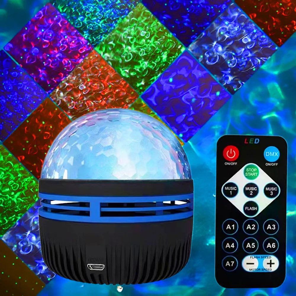 Galaxy Aurora Projector Night Light USB 5V LED Rotating with Remote, Home Theater, Bedroom and Kids Room Decor - PhishStones Products