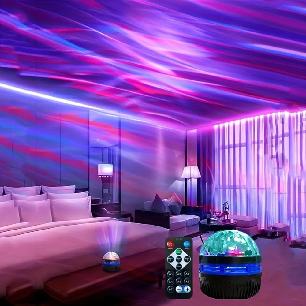 Galaxy Aurora Projector Night Light USB 5V LED Rotating with Remote, Home Theater, Bedroom and Kids Room Decor - PhishStones Products