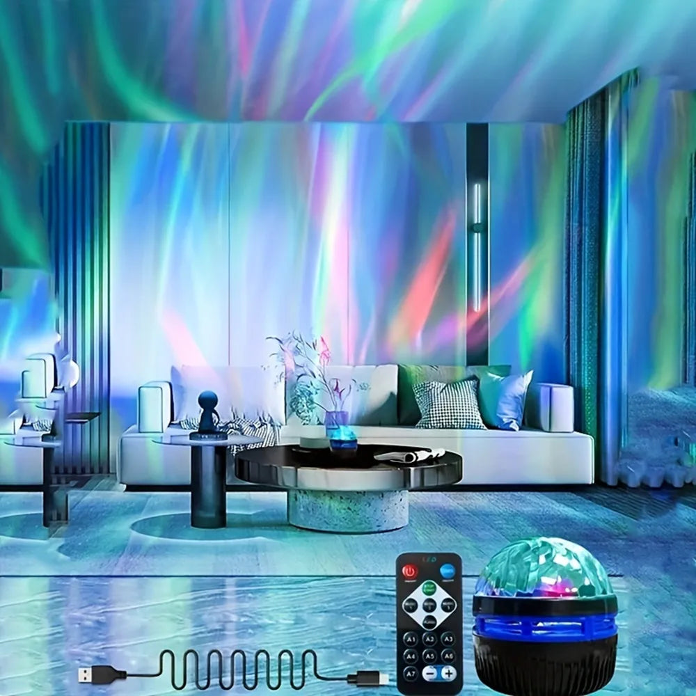 Galaxy Aurora Projector Night Light USB 5V LED Rotating with Remote, Home Theater, Bedroom and Kids Room Decor - PhishStones Products