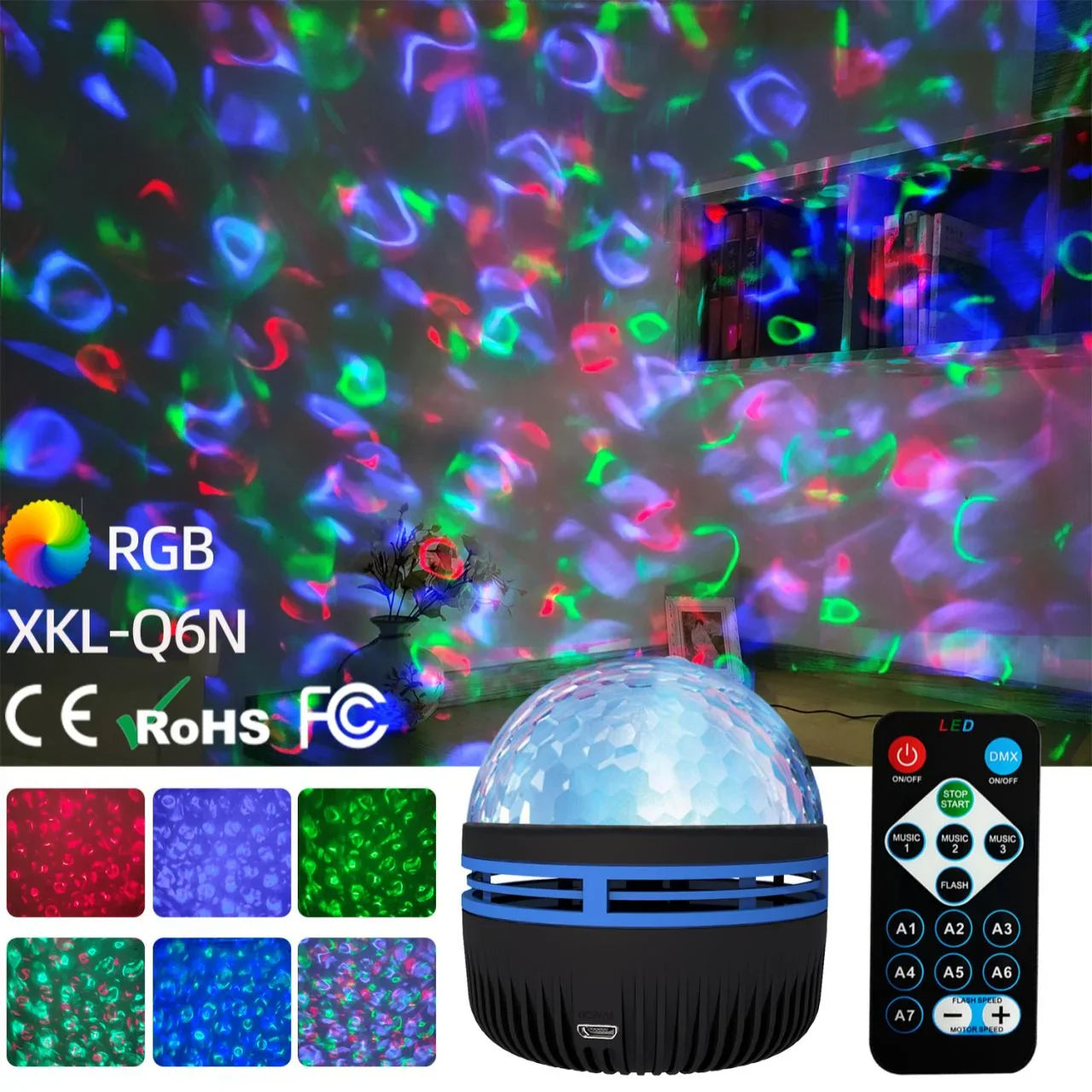 Galaxy Aurora Projector Night Light USB 5V LED Rotating with Remote, Home Theater, Bedroom and Kids Room Decor - PhishStones Products