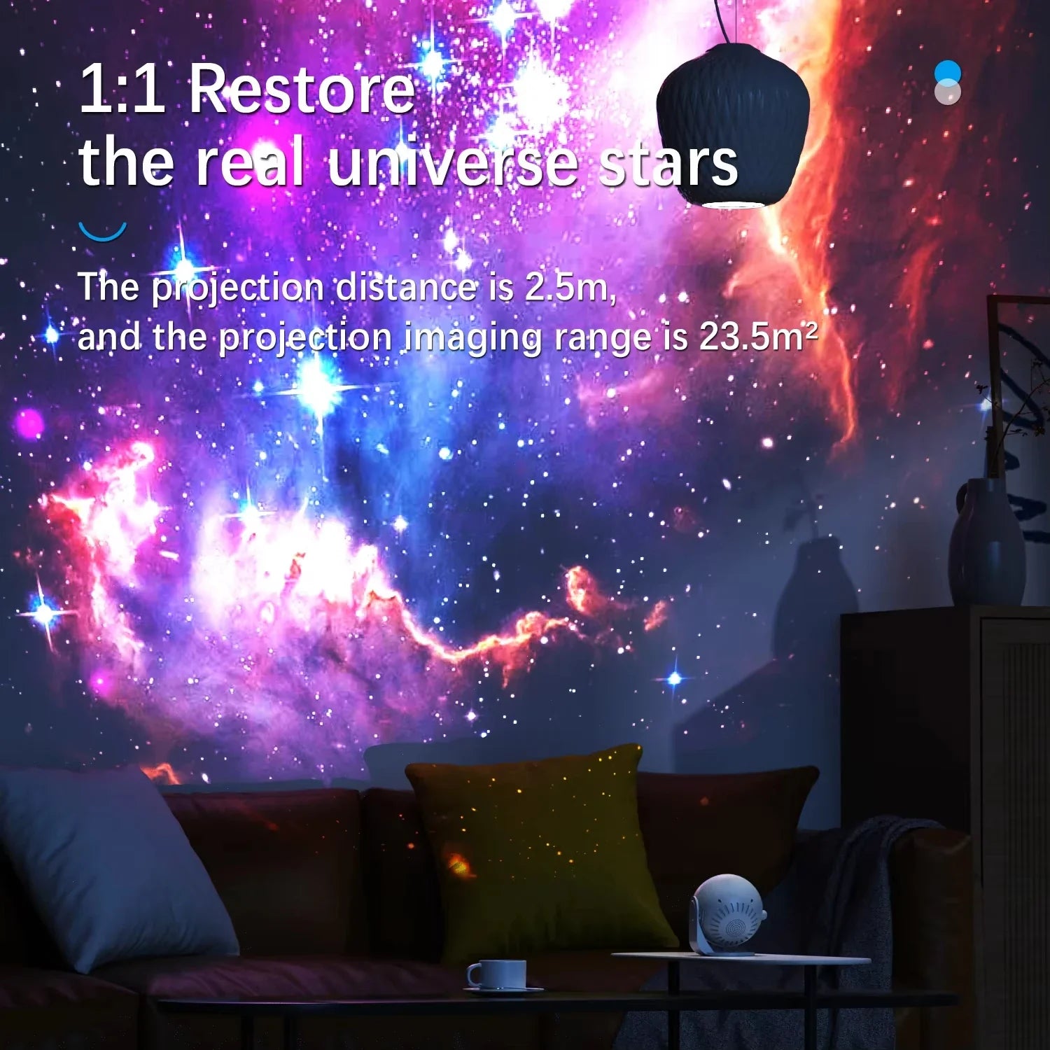 Galaxy Projector 5 - in - 1 Star Projector Planetarium Night Light for Kids & Adults - 4K HD Lens, Bluetooth Speaker, White Noise, Remote & Timer - Space Ceiling Projector for Home Decor - PhishStones Products