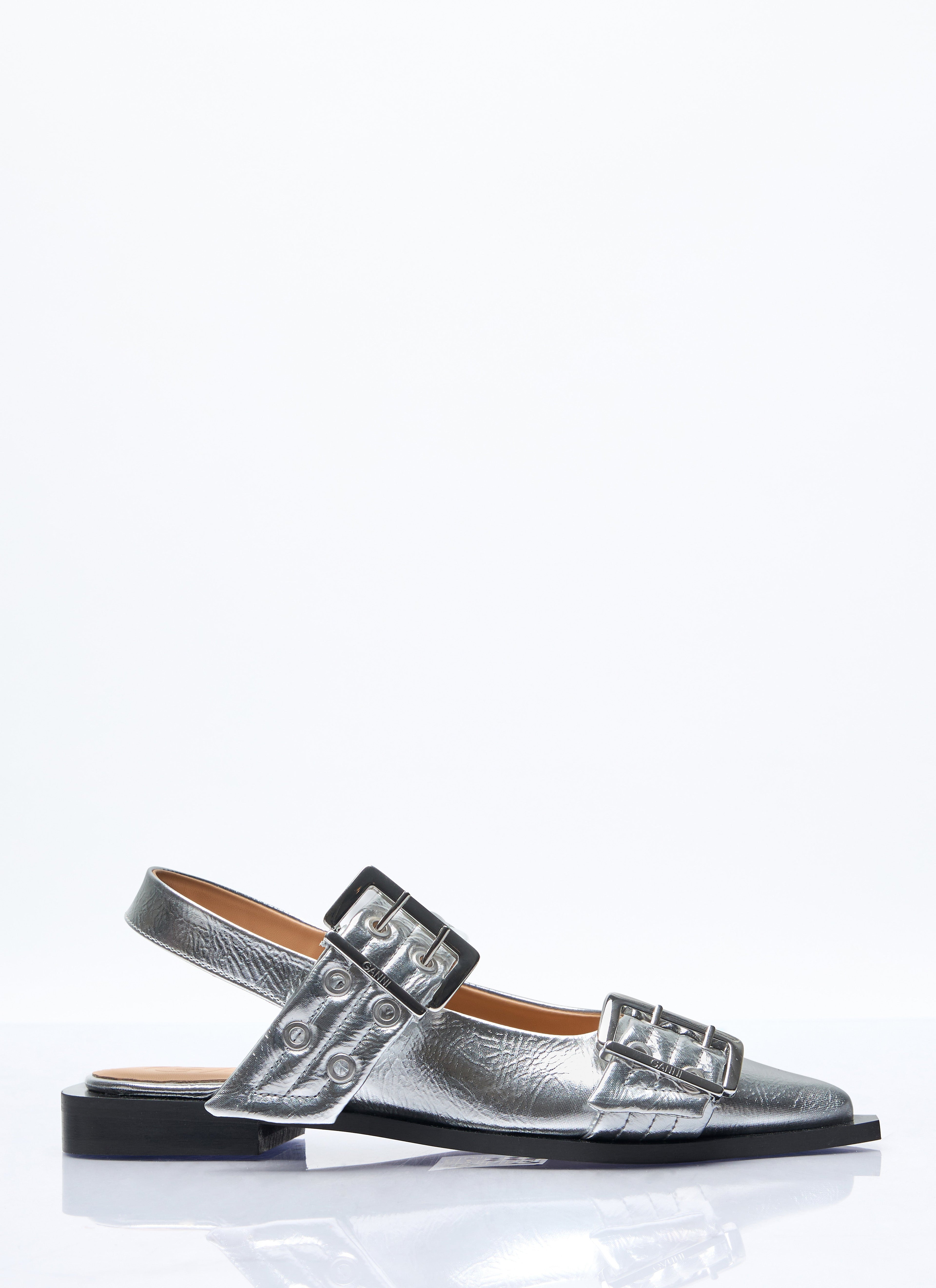 Ganni Women Feminine Buckle Ballerina Flats