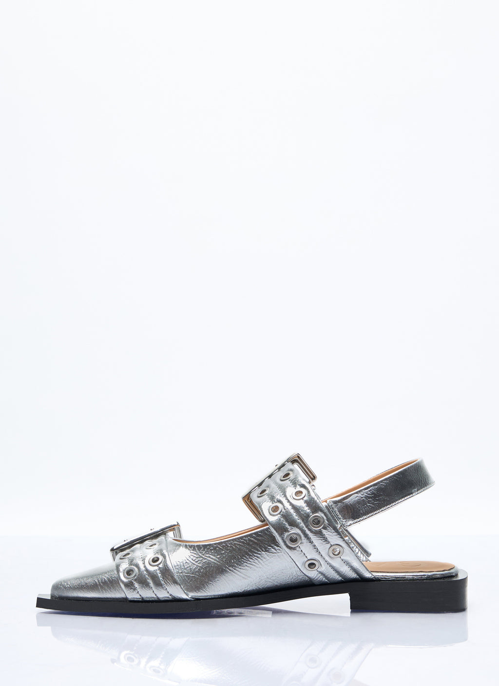 Ganni Women Feminine Buckle Ballerina Flats