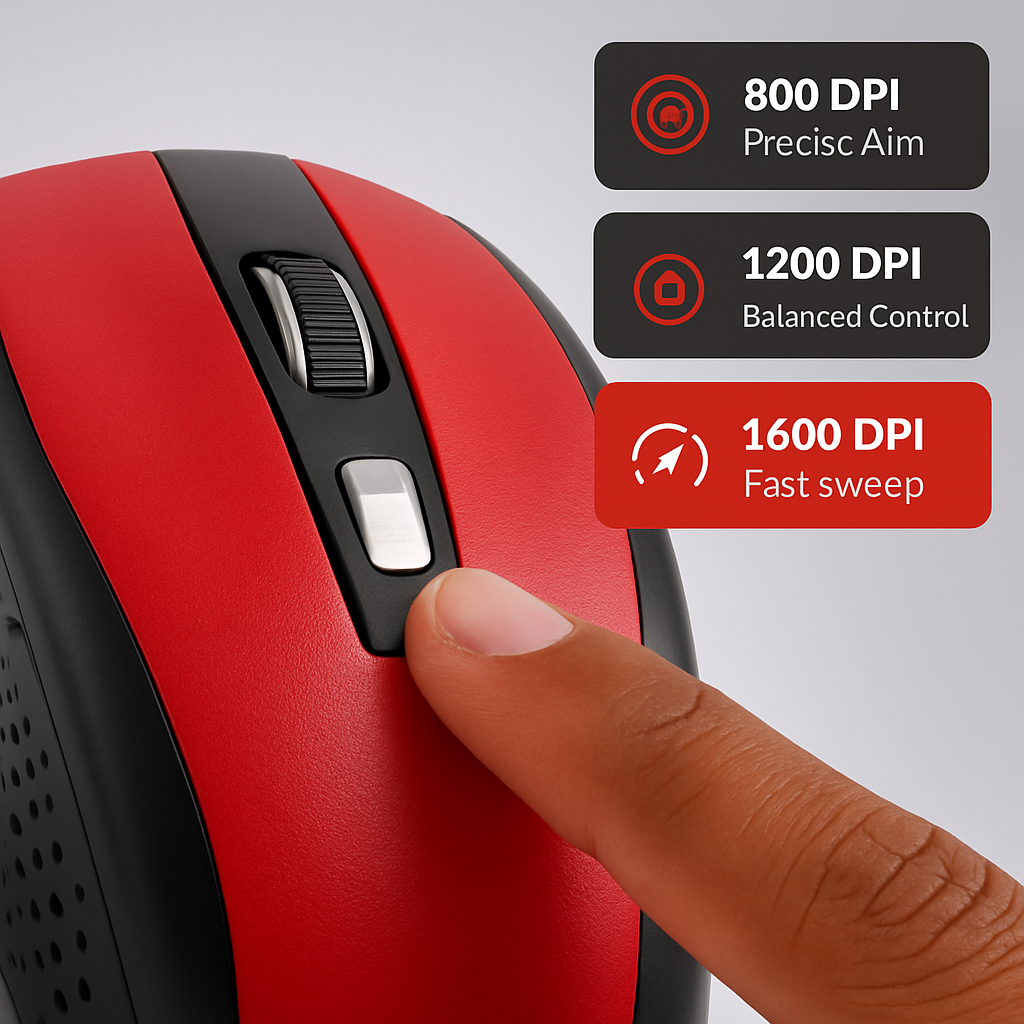 2.4G Wireless Gaming Mouse Optical Mice w/ Receiver 3 Adjustable DPI 6 Buttons For PC Laptop Computer Macbook