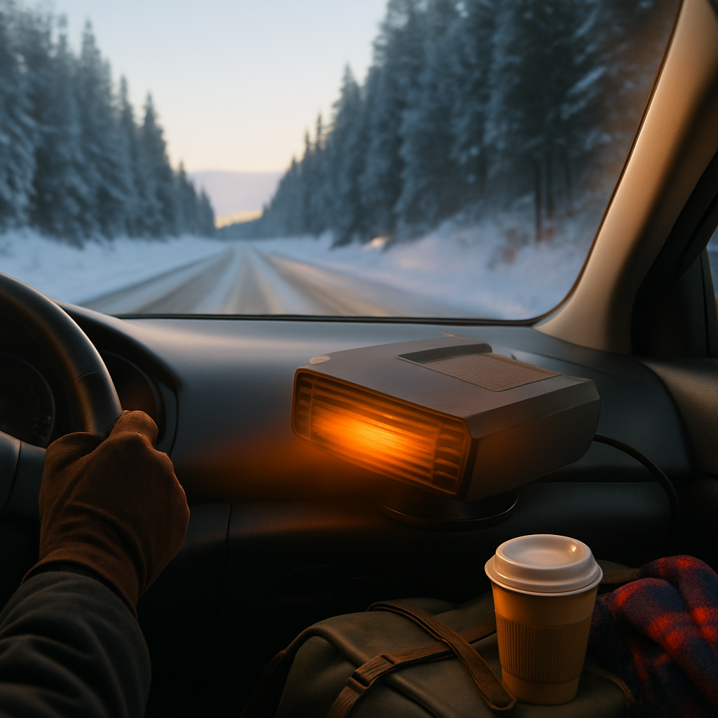 Portable Car Heater with Defogger and Rotating Base