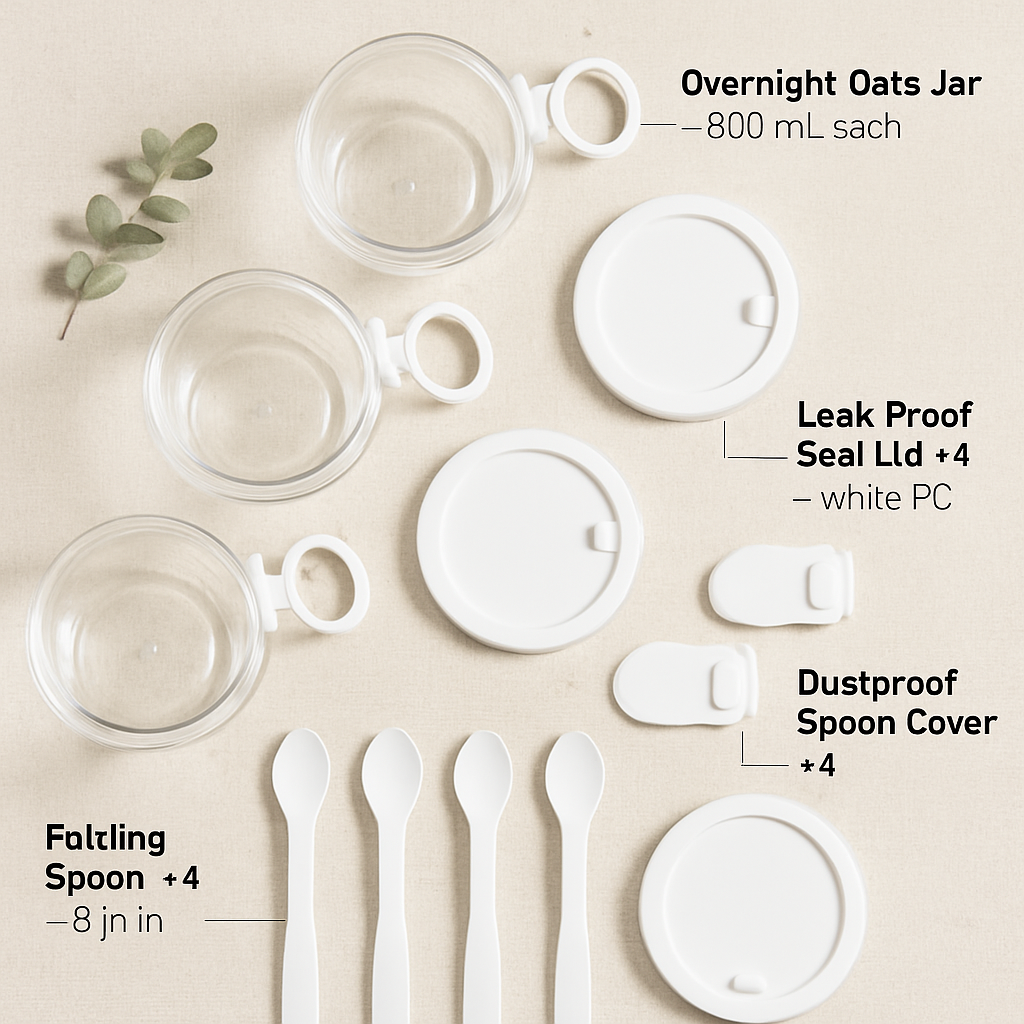 Overnight Oats Containers with Lids - Leak-Proof