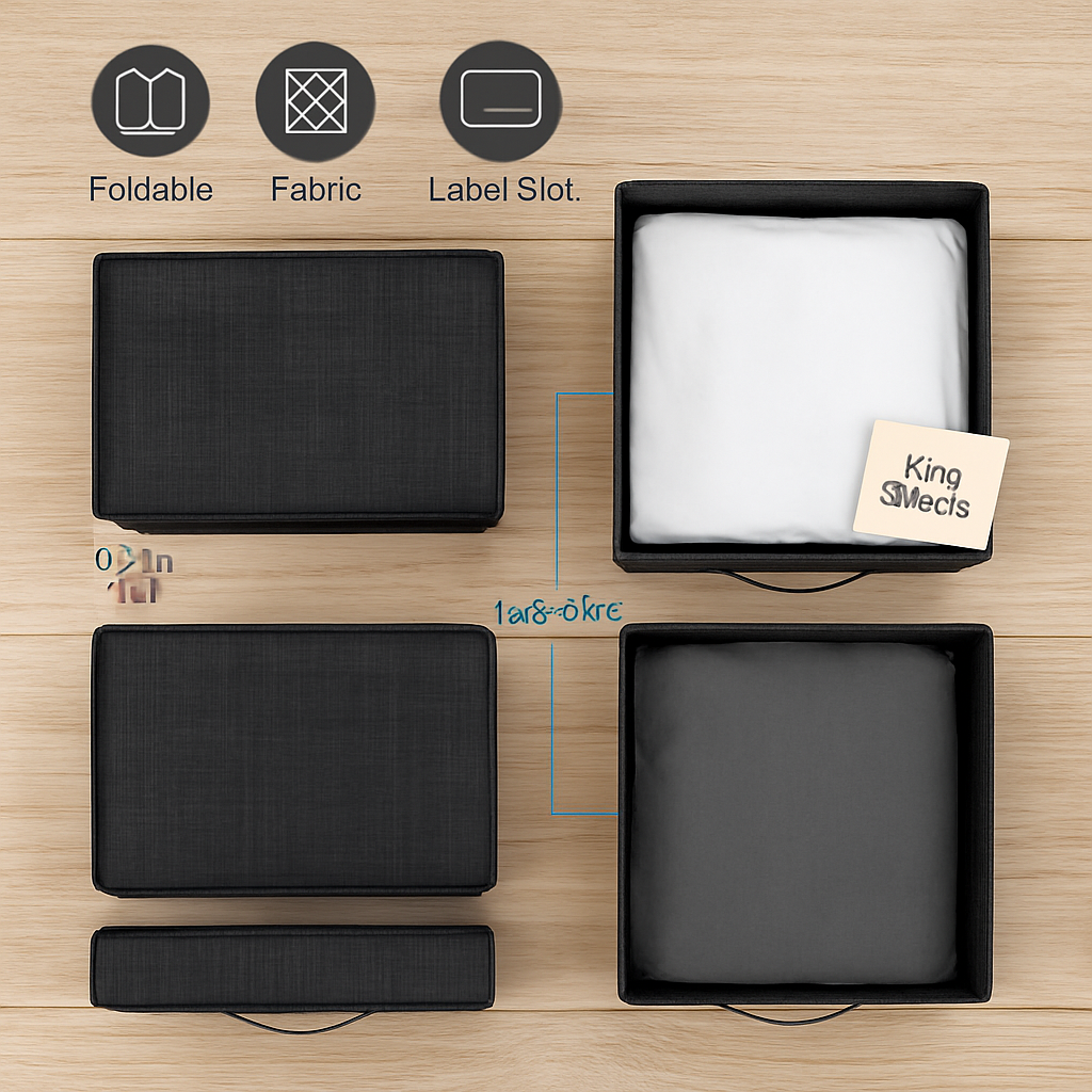 Foldable Bed Sheet Organizer Set Black Edition