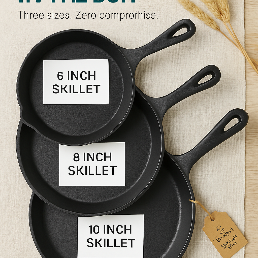 Cast Iron Skillet Set for Everyday Cooking