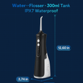 Portable Water Dental Flosser Cordless Rechargeable Dental Oral Irrigator IPX7 Waterproof Teeth Cleaner with 4 Modes 4 Nozzles 10.15oz Detachable Wate