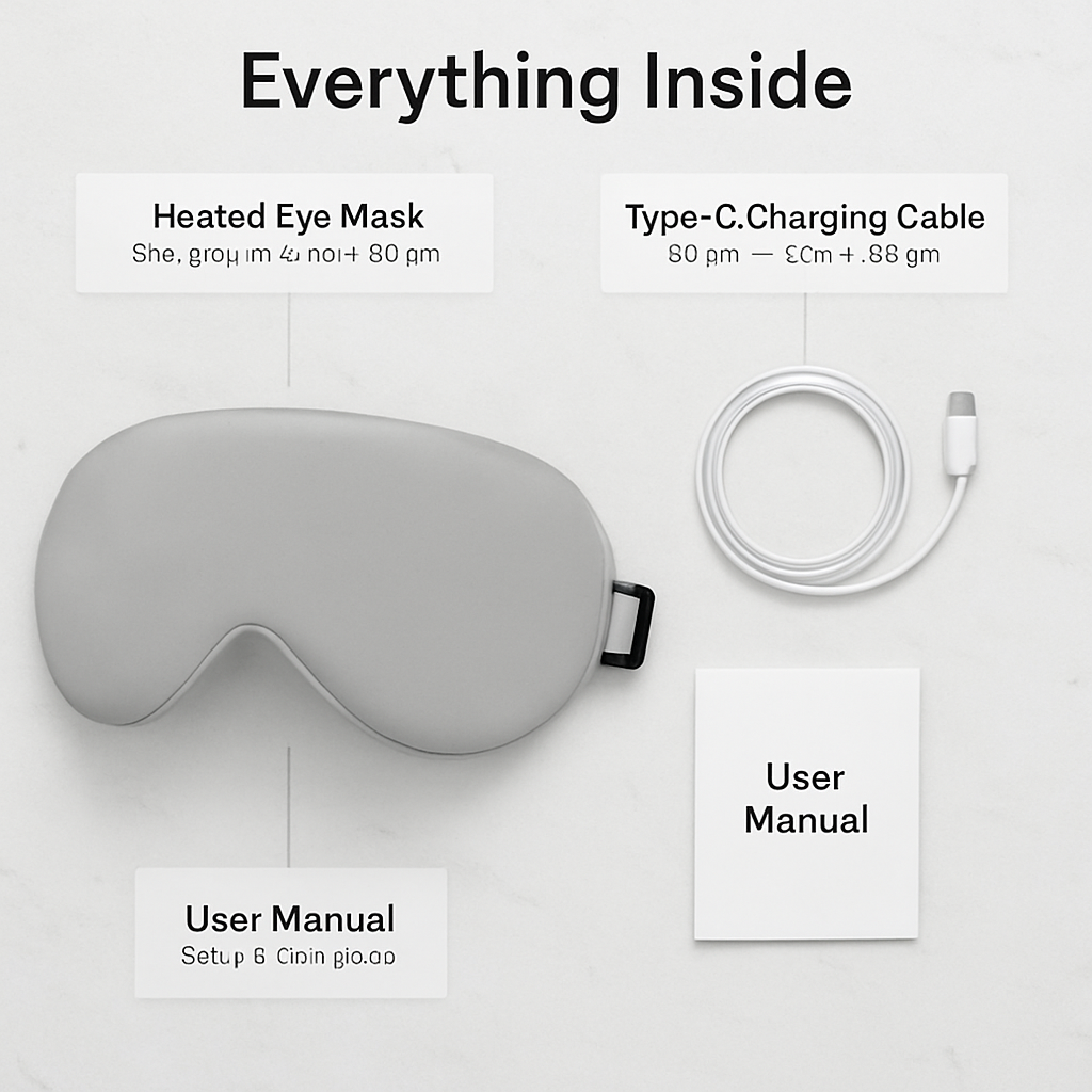 Cordless Silk Eye Mask for Dry Eyes - Comfortable Warmt