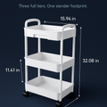 3 Tier Rolling Utility Cart with Wheels for Home Use