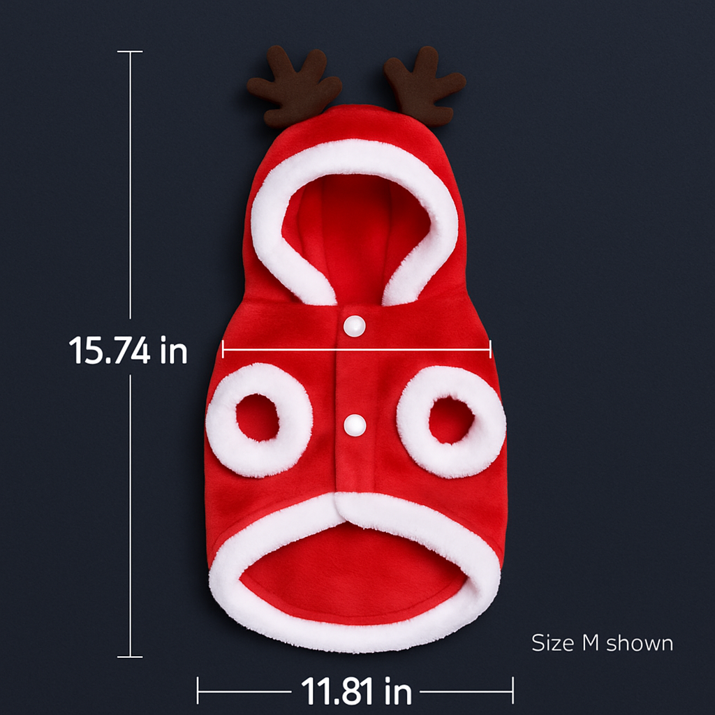 Pet Christmas Santa Claus Reindeer Antlers Costume