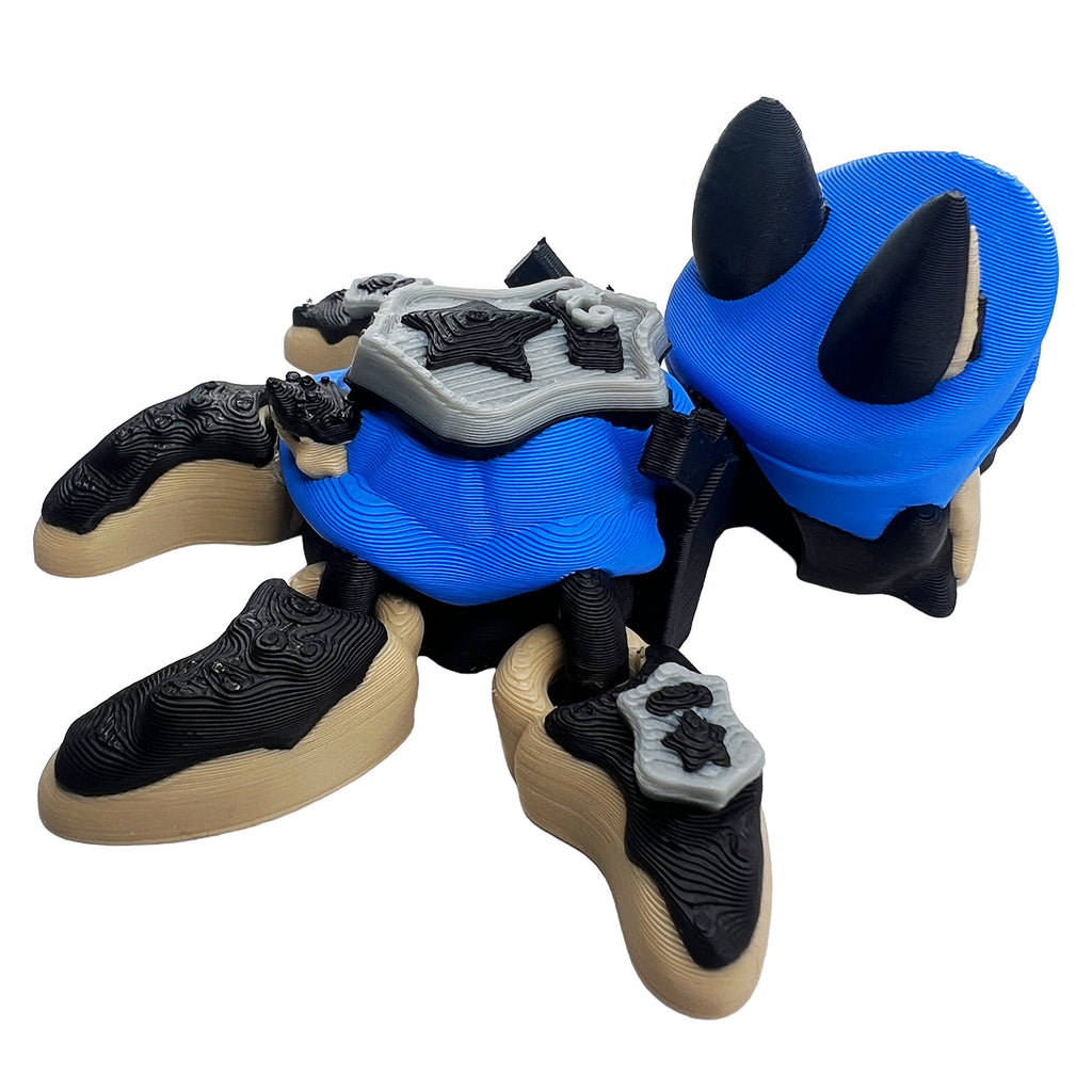 German Shepherd Police Turtle – Articulated 3D Printed Flexi Turtle