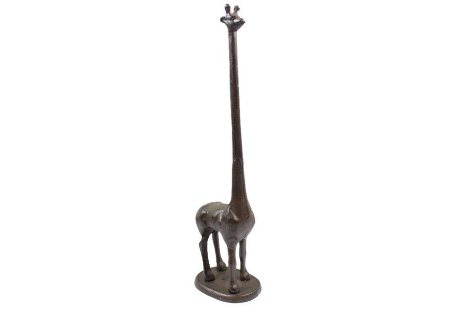 Cast Iron Giraffe Extra Toilet Paper Stand 19""
