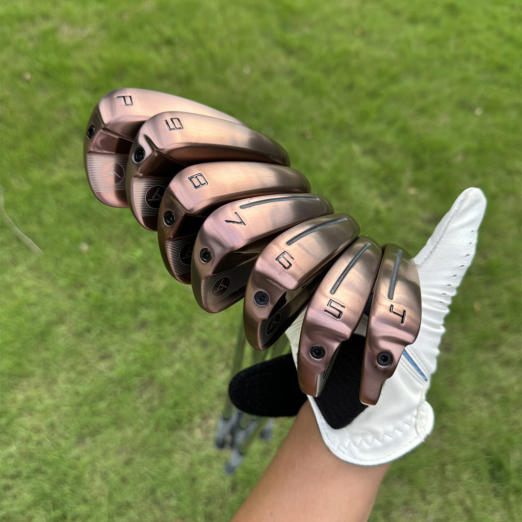 7pcs/Set S880 Golf Irons Black/Golden Forged Set 4 5 6 7 8 9 P with Stiff Flex Steel Shaft RH Golf Clubs