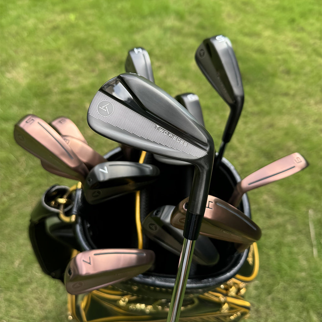 7pcs/Set S880 Golf Irons Black/Golden Forged Set 4 5 6 7 8 9 P with Stiff Flex Steel Shaft RH Golf Clubs