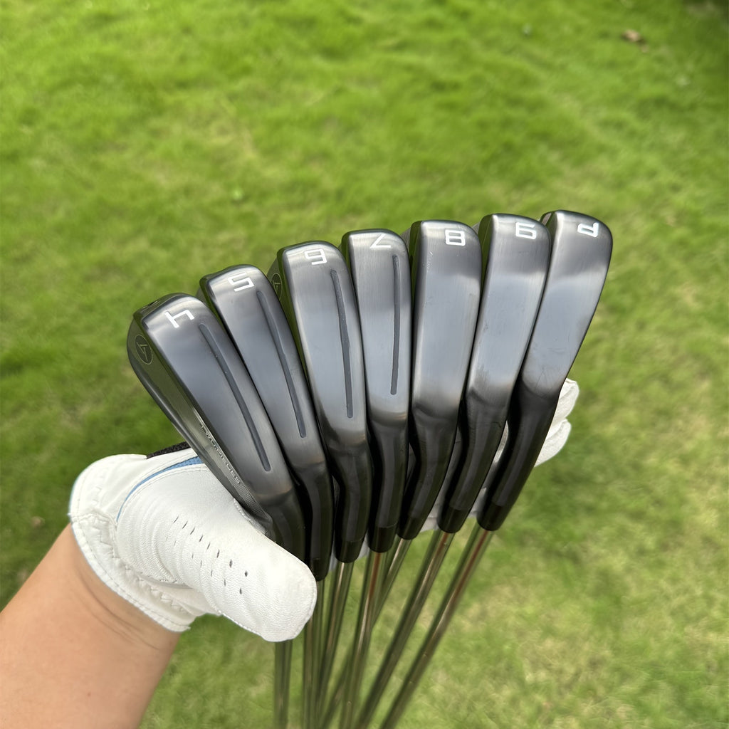 7pcs/Set S880 Golf Irons Black/Golden Forged Set 4 5 6 7 8 9 P with Stiff Flex Steel Shaft RH Golf Clubs