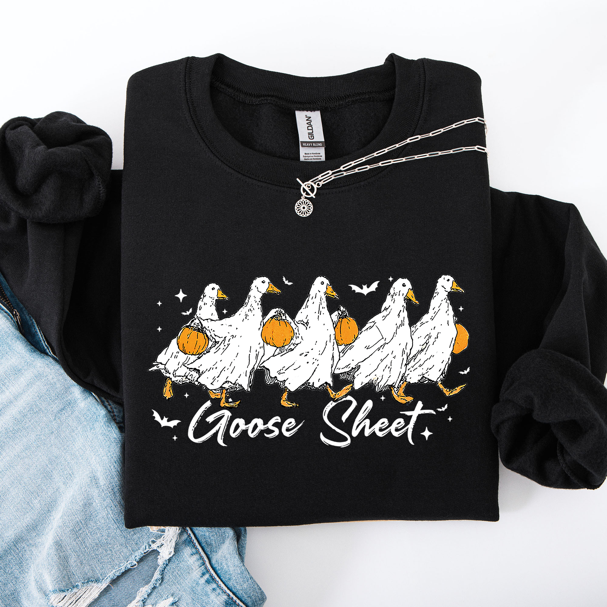 Goose Sheet, Cute, Halloween, Trick or Treat Sweatshirt - PhishStones Products