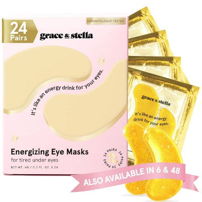 Grace & Stella Energizing Under Eye Mask Gold 24 Pair - Imperfect Box - PhishStones Products