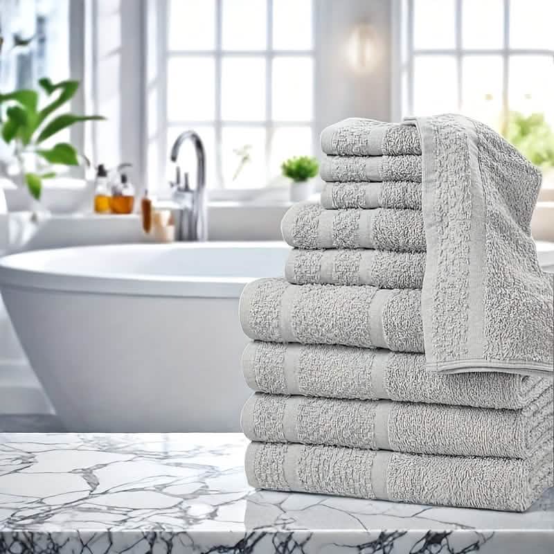 Gray Cotton Bath Towel Set (10–32 pcs) - PhishStones Products