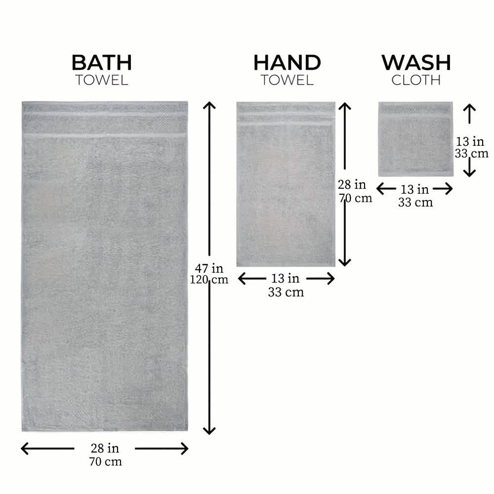 Gray Cotton Bath Towel Set (10–32 pcs) - PhishStones Products