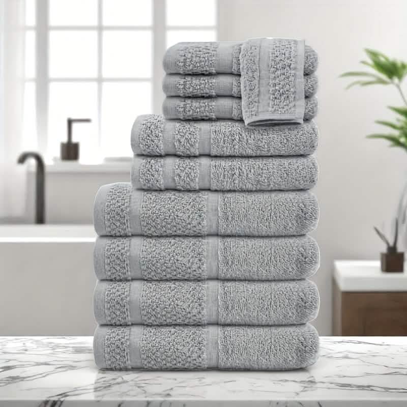 Gray Cotton Bath Towel Set (10–32 pcs) - PhishStones Products