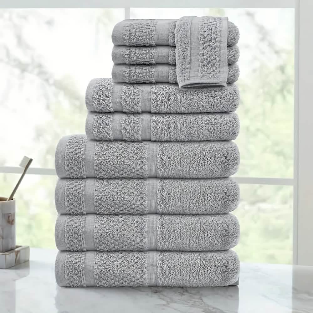 Gray Cotton Bath Towel Set (10–32 pcs) - PhishStones Products