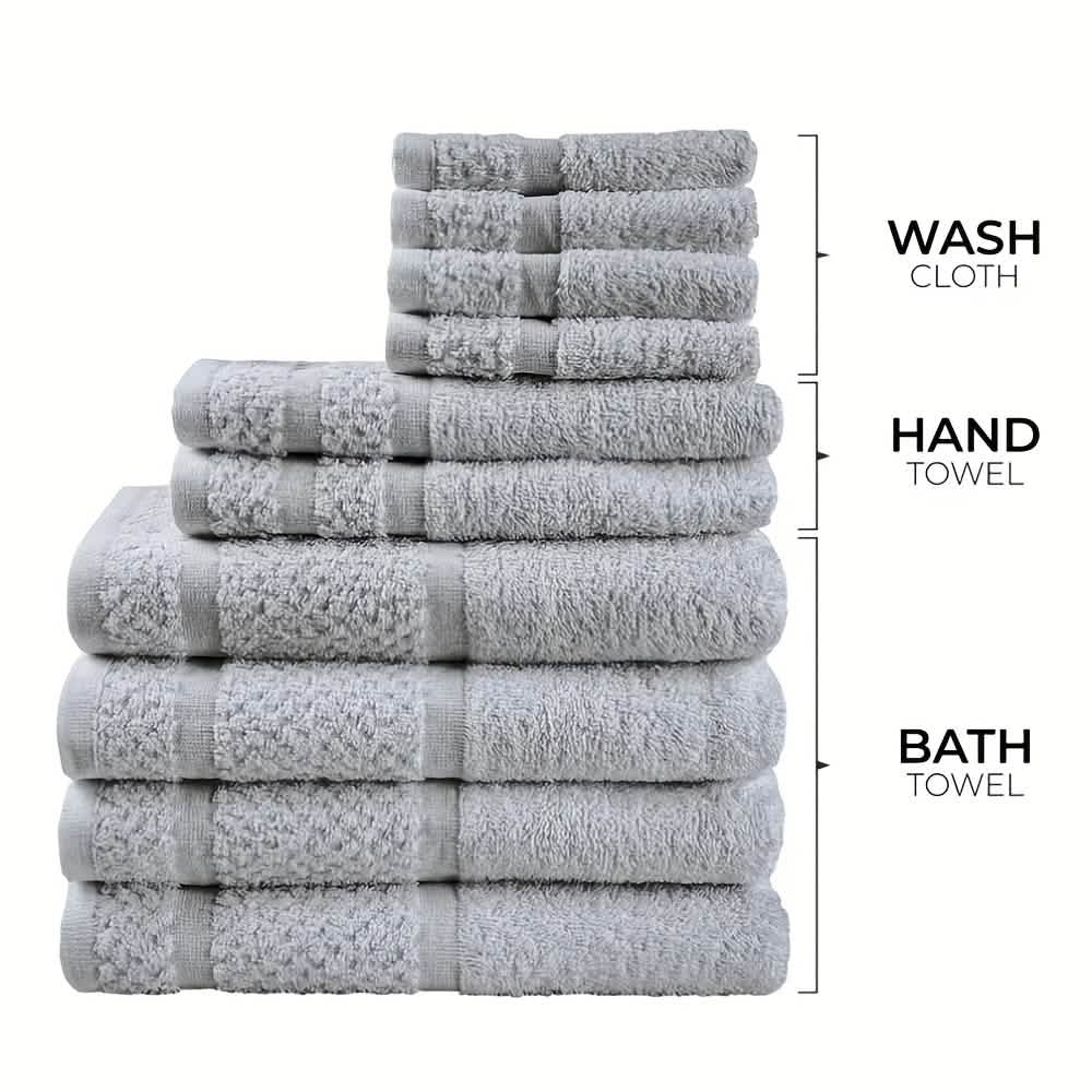 Gray Cotton Bath Towel Set (10–32 pcs) - PhishStones Products