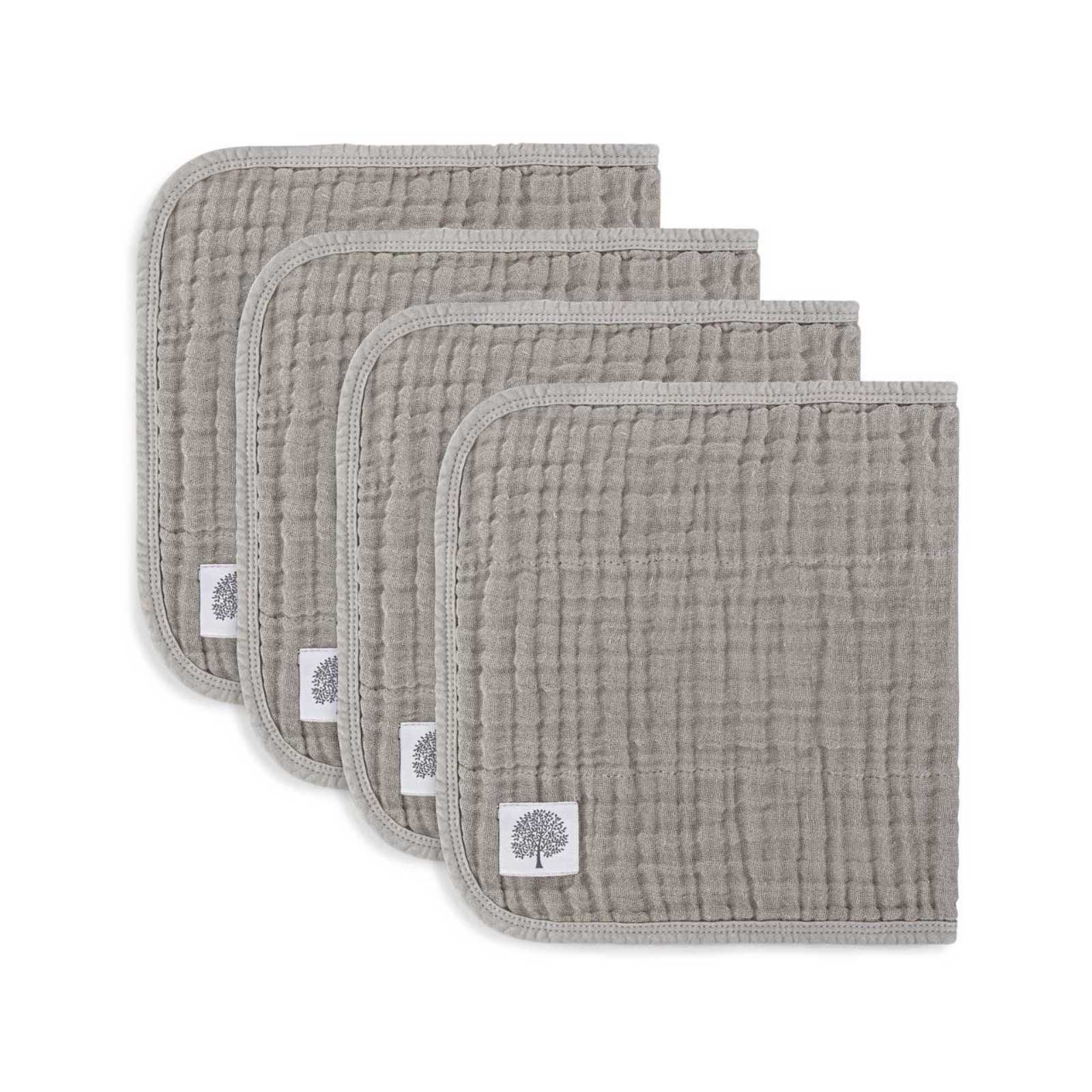 Gray Set - Muslin Burp Cloths (4 Pack) - PhishStones Products