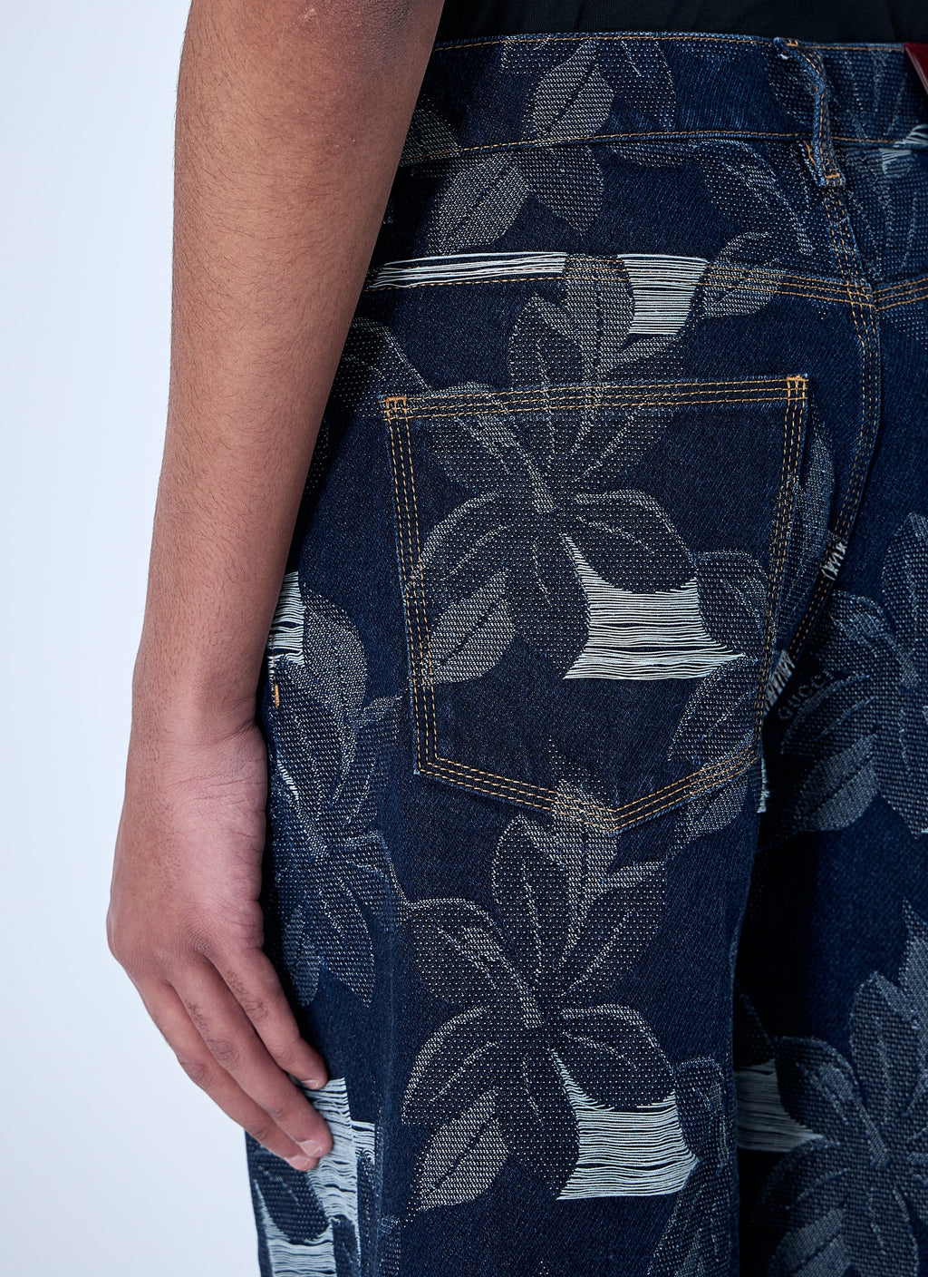 Gucci Men Denim Jacquard Shorts