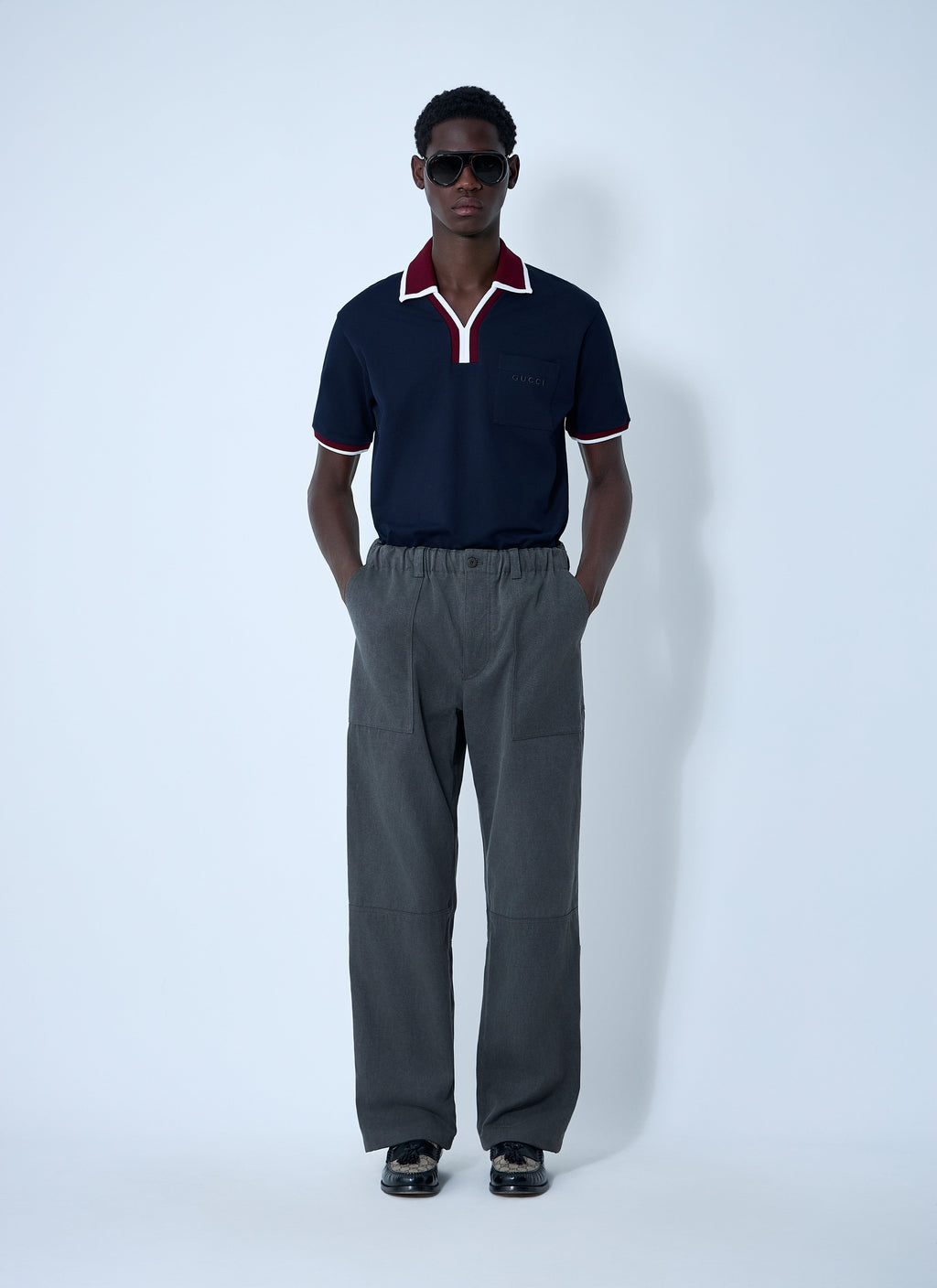 Gucci Men Faded Canvas Pants