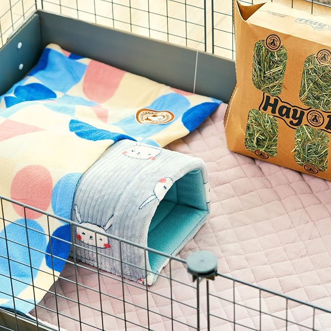 GuineaDad Premium Liner – Fleece Guinea Pig Cage Liner – Ultra - Plush Reusable Fleece Bedding with Waterproof Bottom – (Cotton Candy) - PhishStones Products
