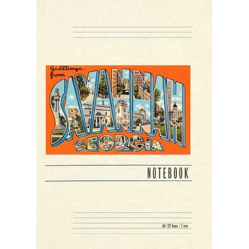 Vintage Lined Notebook Greetings from Savannah - Paperback